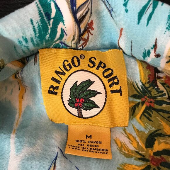 Ringo Sport Hawaiian Shirt Men's M 100% Rayon Tropical Print Soft Light *READ* - Picture 3 of 7